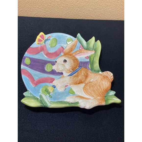 Fitz & Floyd Painting Easter Eggs Porcelain Decorative Plate - Picture 2 of 6